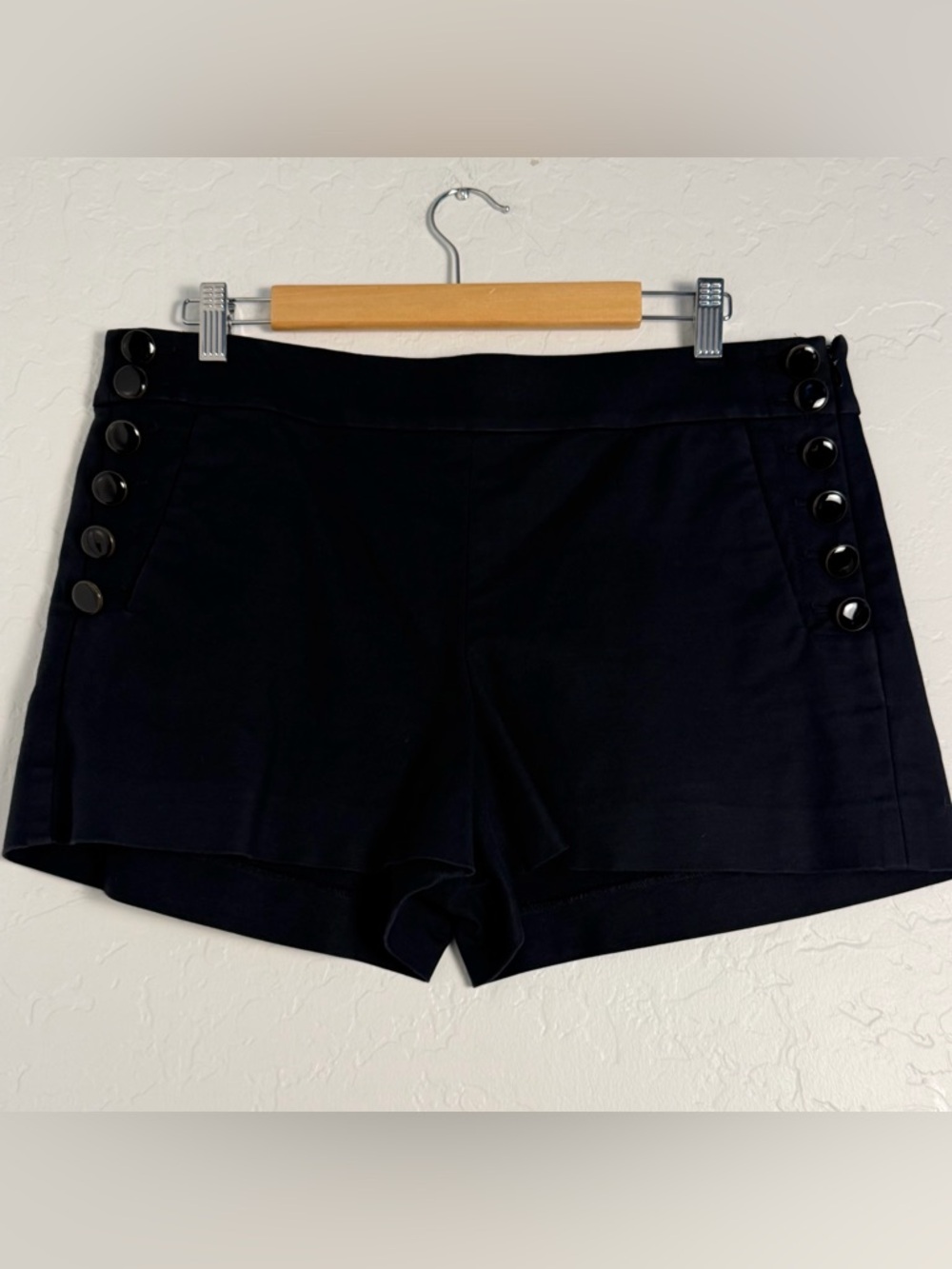 Ann Taylor Loft Women's High Waist Shorts Sz 10 Black Riviera Sailor Style